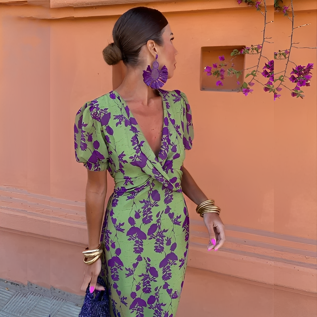 Aglaé - Elegantní dámské květinové šaty