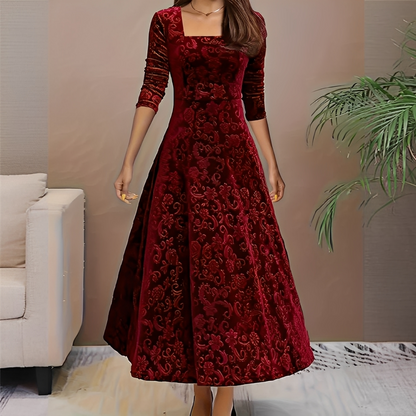 Malvina - Elegantní šaty s hranatým dekoltem pro ženy