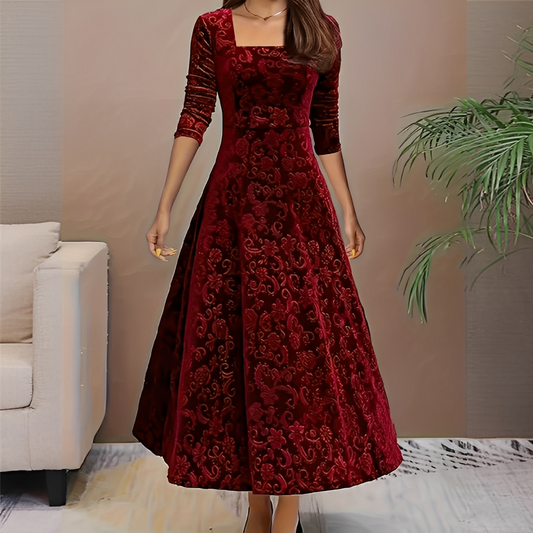 Malvina - Elegantní šaty s hranatým dekoltem pro ženy