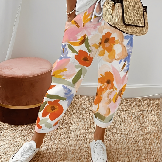 Jacinthe - Dámské pohodlné kalhoty s šňůrkou