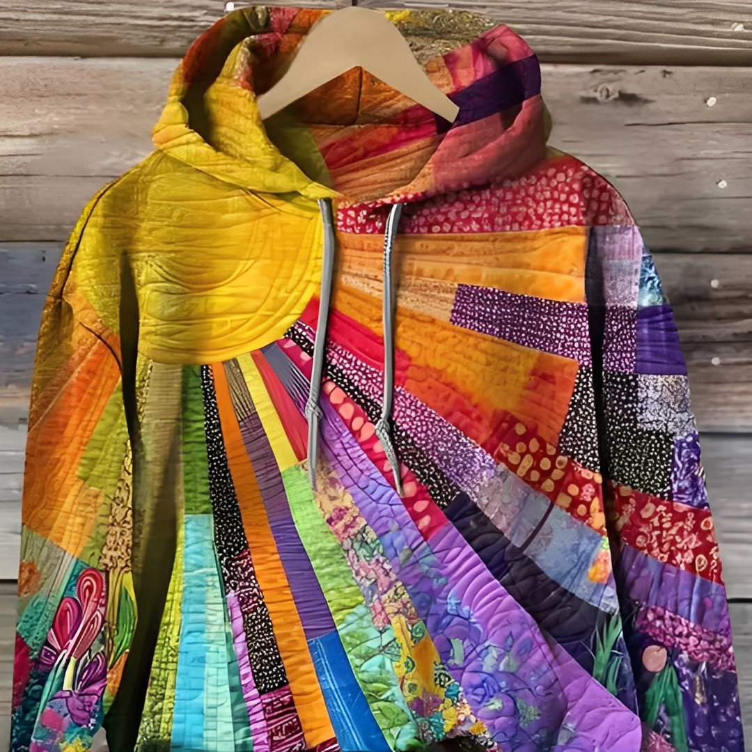 Anjannete - Vícebarevná mikina s kapucí pro ženy