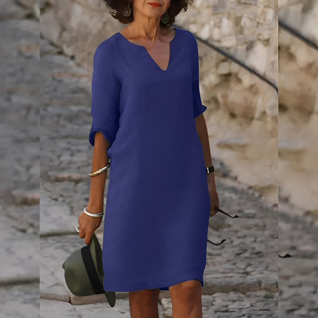 Guilaine - Elegantní dámské šaty s V výstřihem