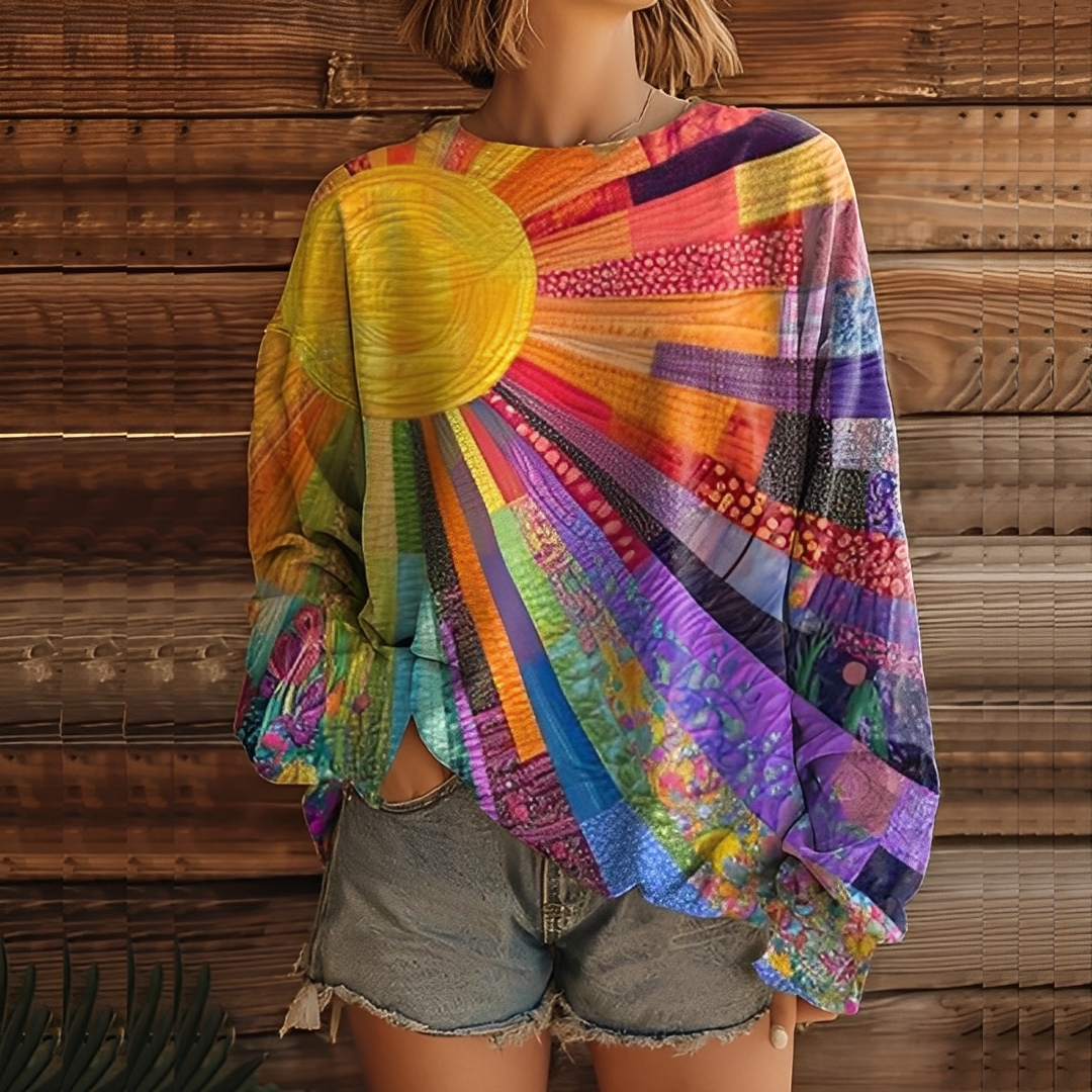 Aloysia - Dámský svetr s digitálním barevným vzorem