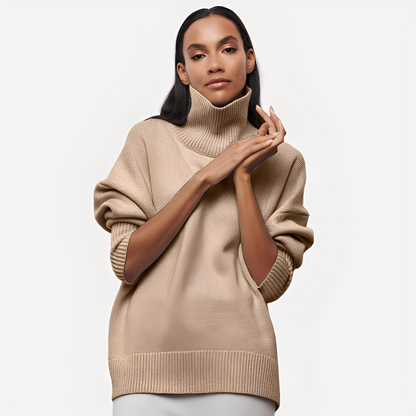 Margery - Dámský volný svetr s vysokým límcem