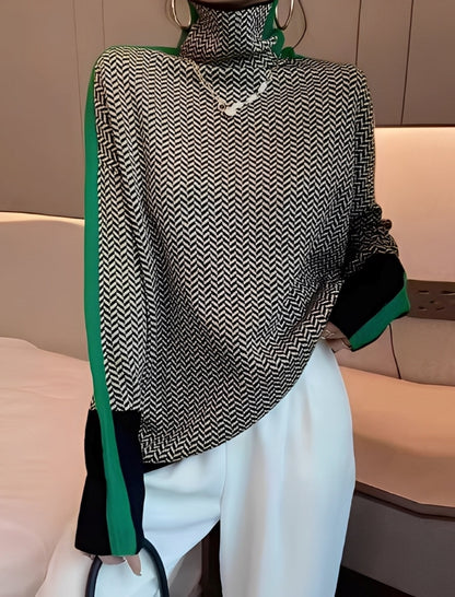 Bryony - Moderní pletený svetr s vysokým rolákem pro ženy