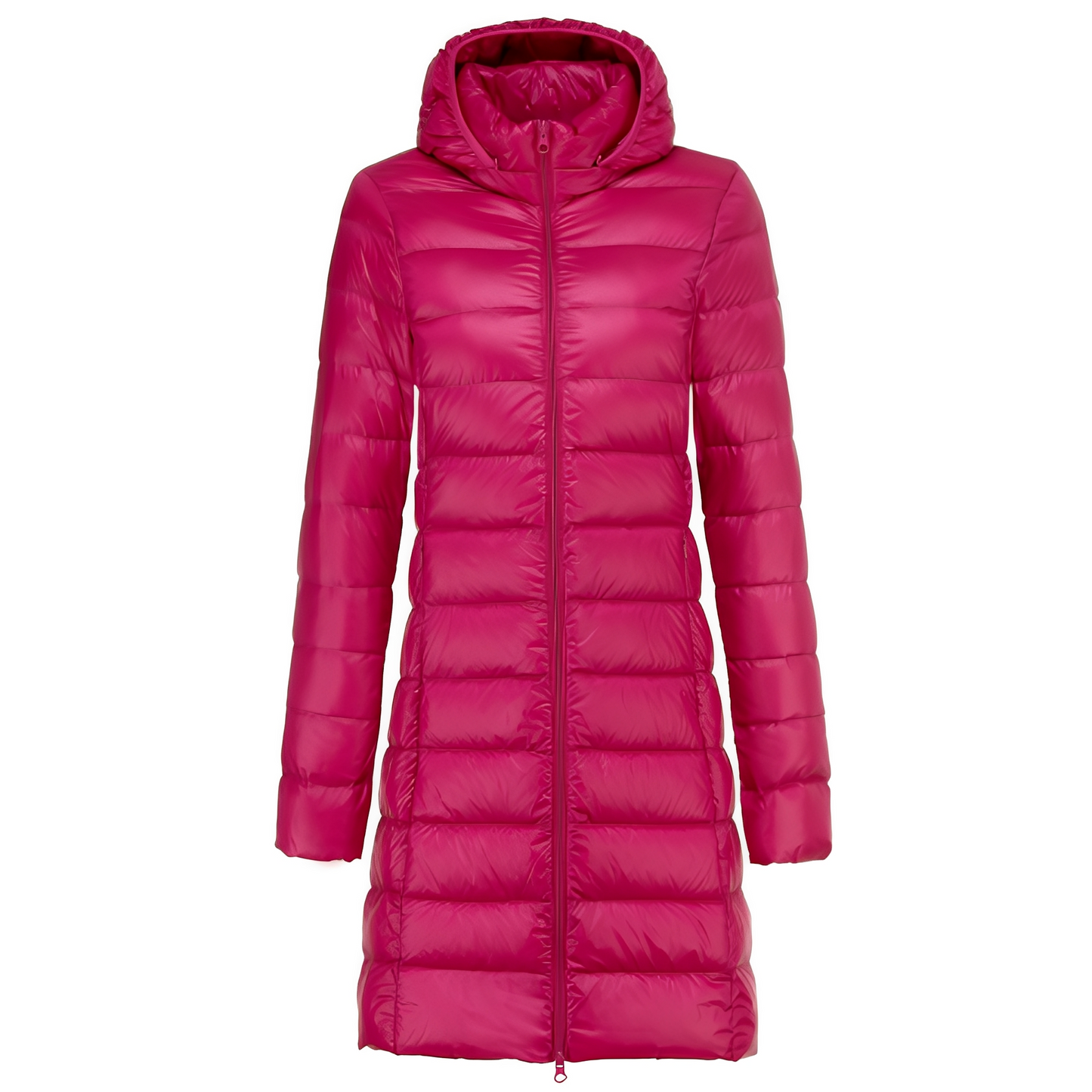 Charlotte - Stylová dlouhá péřová bunda s kapucí pro ženy
