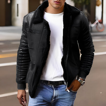 Tommy - Pánská bunda s moderním umělým kožešinovým lemem