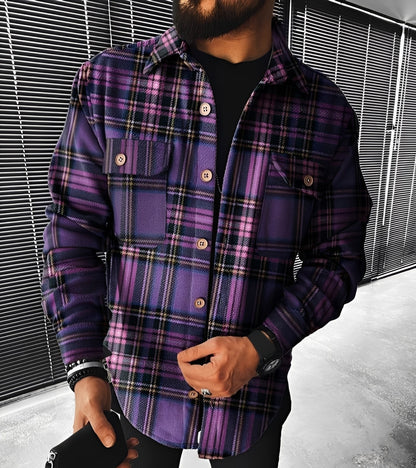 Eugene - Elegantní károvaná košile s dlouhým rukávem pro muže