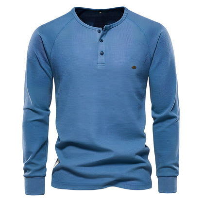 Joachim - Pánská vaflová košile s dlouhým rukávem