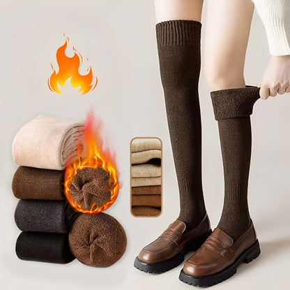 Shirlee - Módní, teplé, silné nadkolenní ponožky