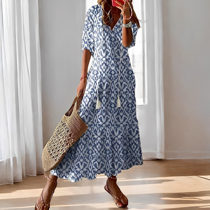 Alica - Volné dámské šaty s výstřihem do V