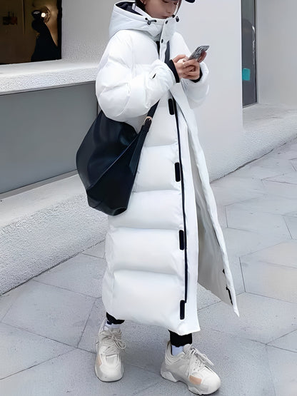 Hazel - Moderní dámská dlouhá bunda s kapucí