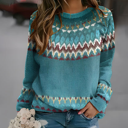 Madalyn - Stylový Grafický Pulovr pro Ženy