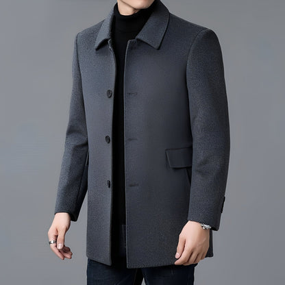 Jerry - Formální pánský jednoradový vlněný kabát