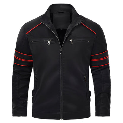 Jerold - Pánská moderní kožená bunda pro motorkáře