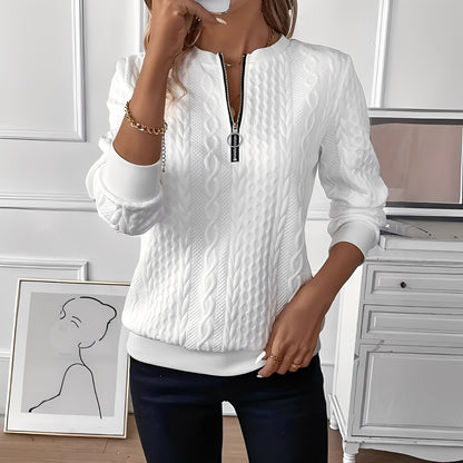 Chesley - Moderní dámský pletený svetr se zipem