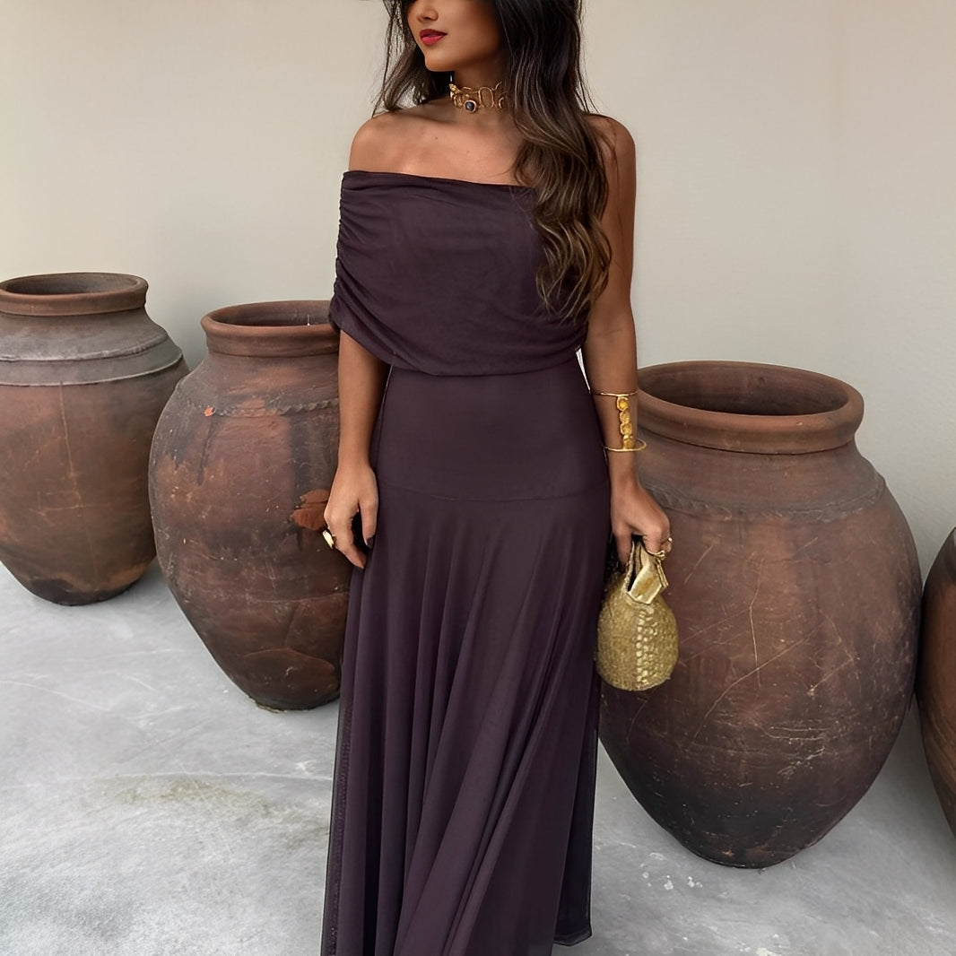 Eunice - Dámské elegantní dlouhé šaty z mesh