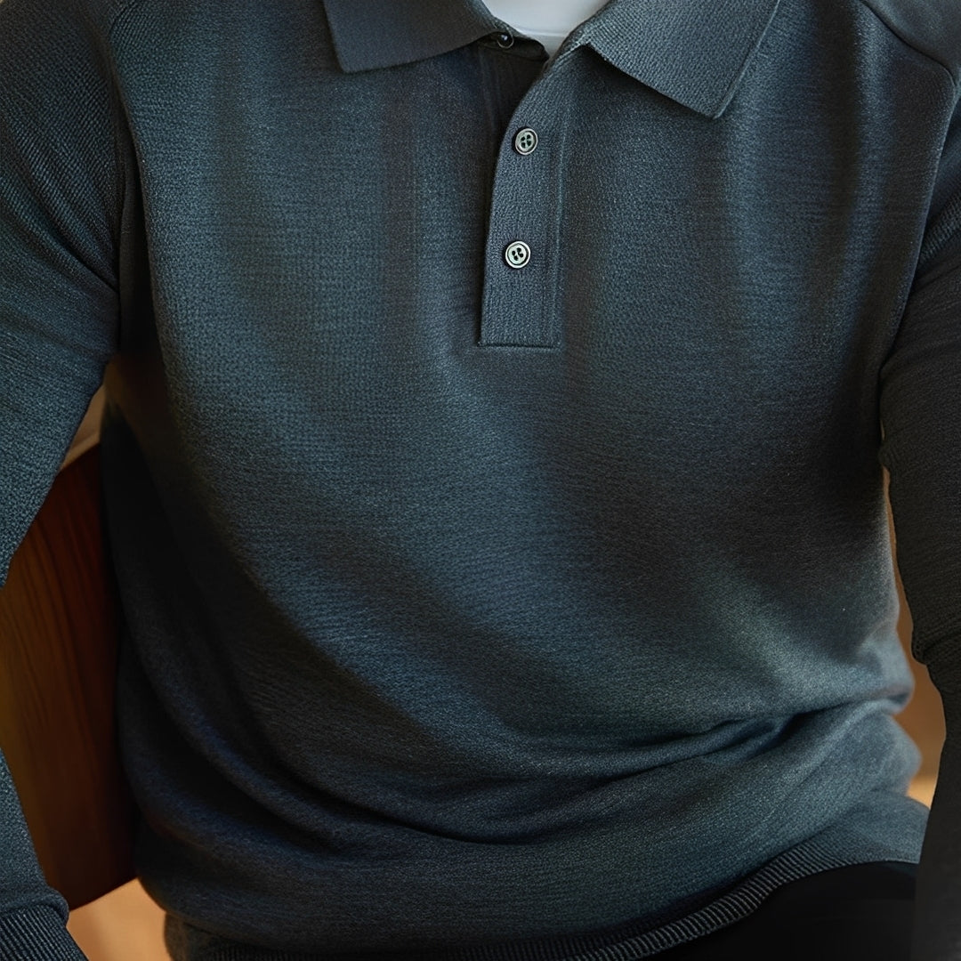 Anton - Pohodlný vlněný pánský svetr s otočným límcem