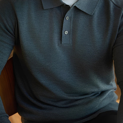 Anton - Pohodlný vlněný pánský svetr s otočným límcem