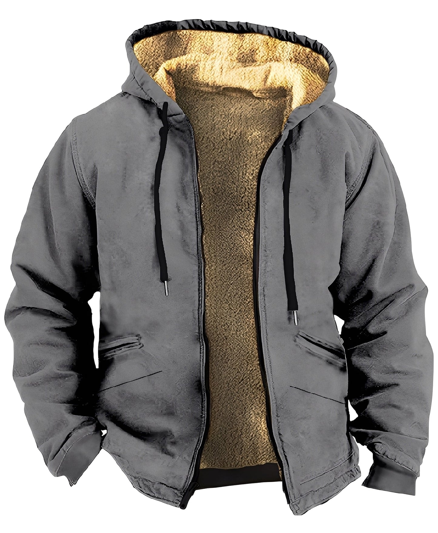 Mervin - Pánská sametová mikina s barevnými detaily a kapucí