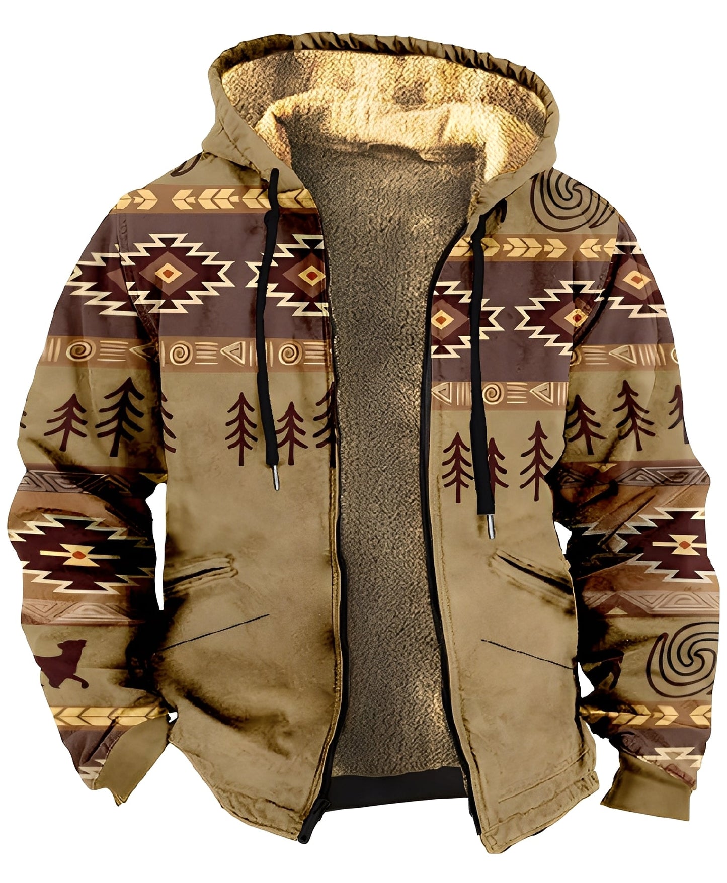 Mervin - Pánská sametová mikina s barevnými detaily a kapucí