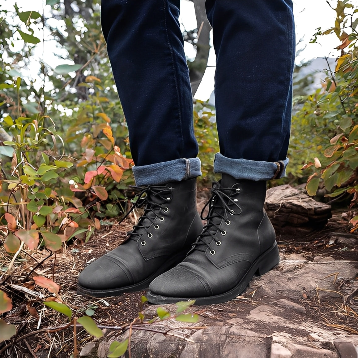 Lucrèce - Pánské zimní kožené šněrovací boty