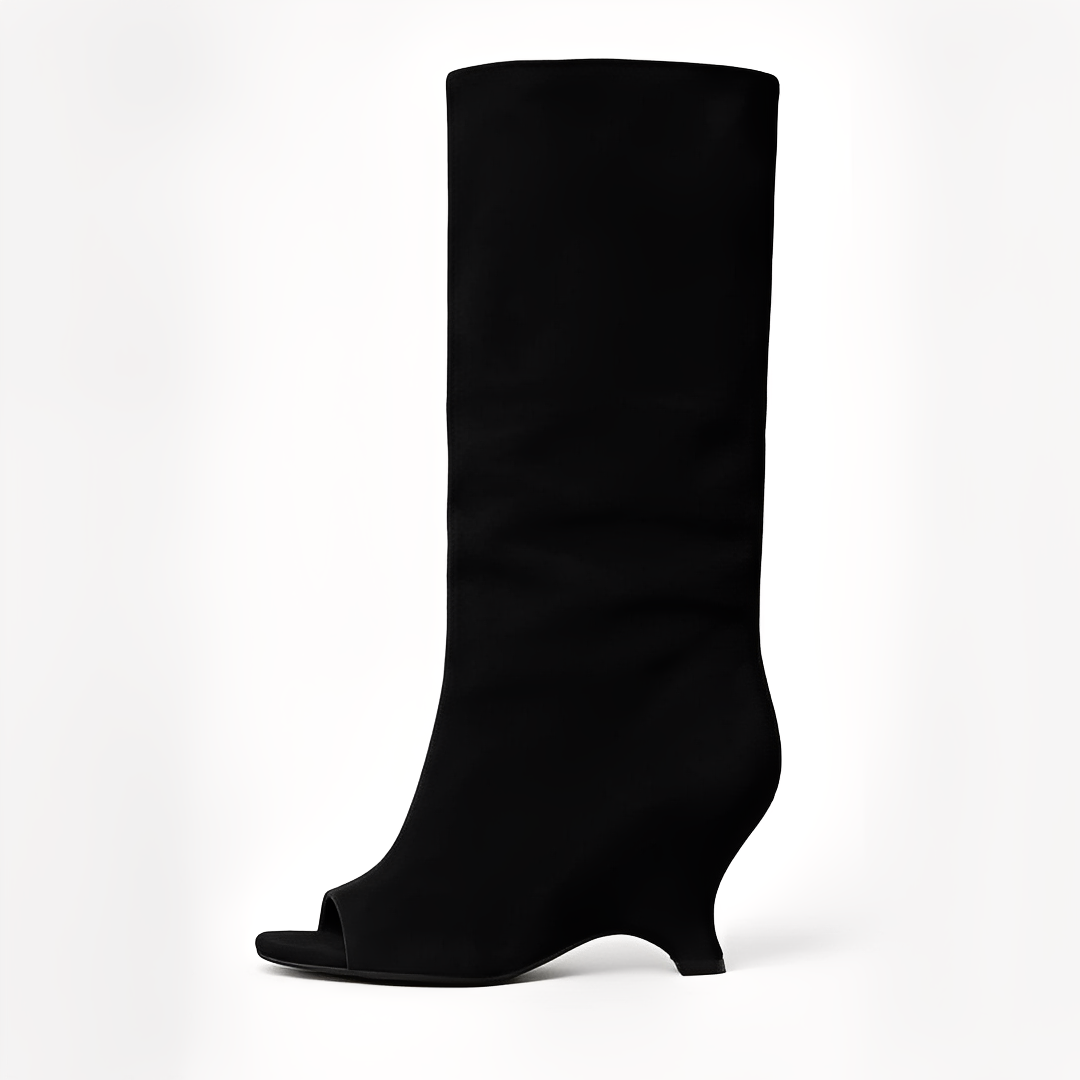 Aamina - Stylové vysoké boty s otevřenou špičkou pro ženy