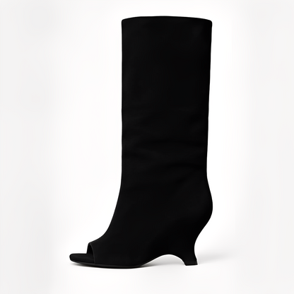 Aamina - Stylové vysoké boty s otevřenou špičkou pro ženy