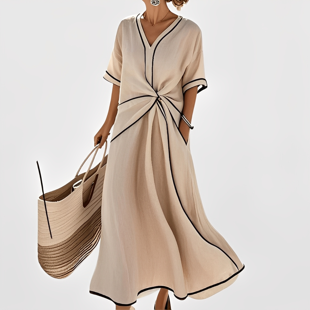 Thérèse – Stylové volné šaty s pruhy pro ženy