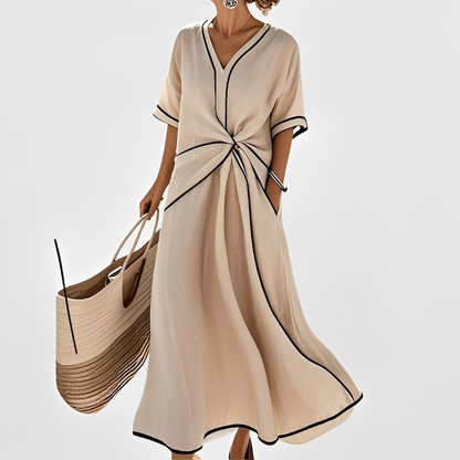 Thérèse – Stylové volné šaty s pruhy pro ženy