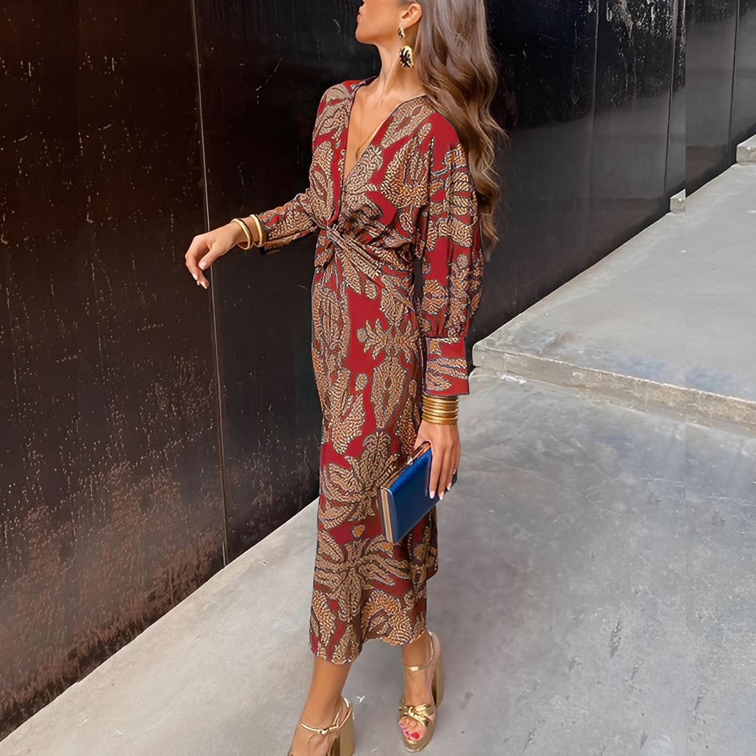 Louna - Šik šaty s výstřihem do V pro ženy