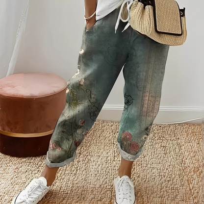 Jacinthe - Dámské pohodlné kalhoty s šňůrkou