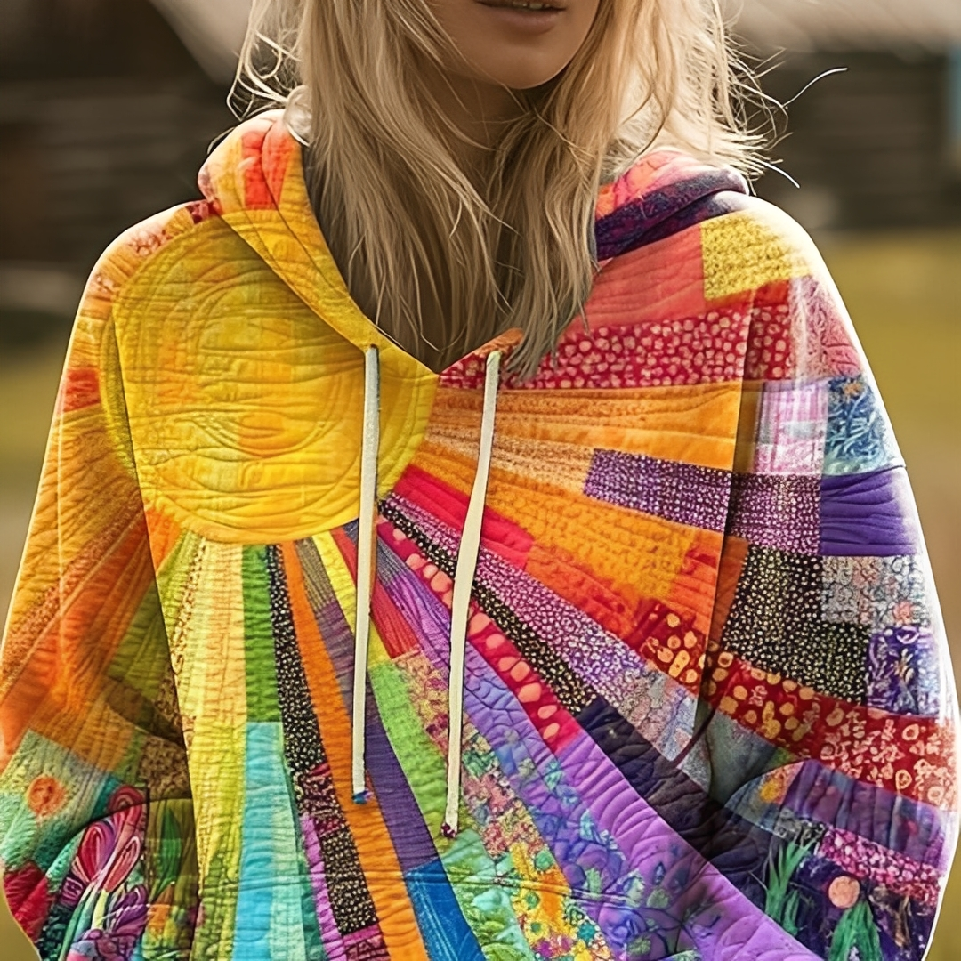 Anjannete - Vícebarevná mikina s kapucí pro ženy