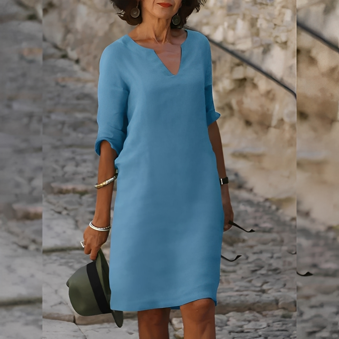 Guilaine - Elegantní dámské šaty s V výstřihem