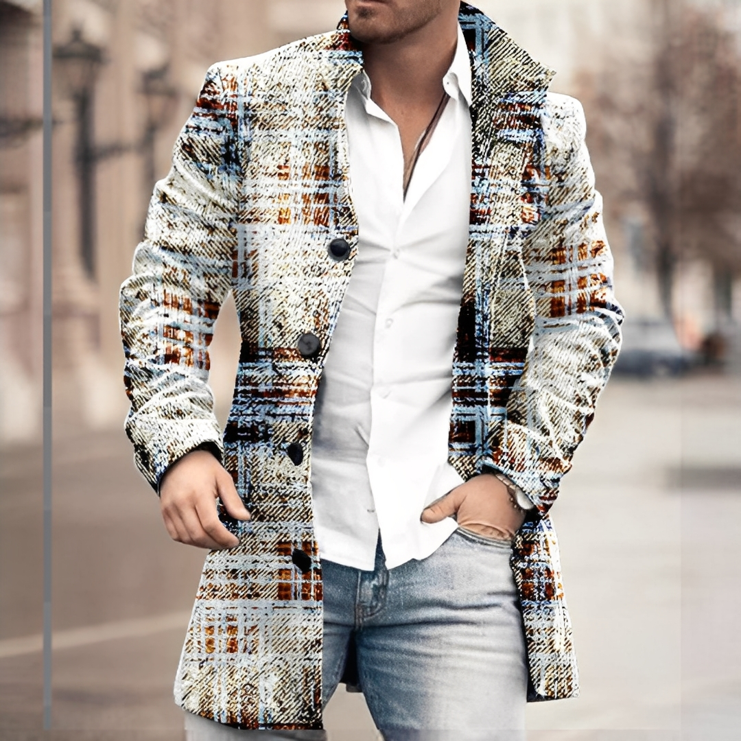 Louison - Pánský dlouhý elegantní kabát s knoflíky