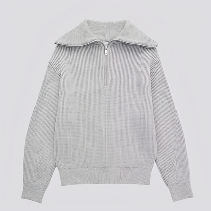 Christine - Stylový pruhovaný svetr se zipem pro ženy