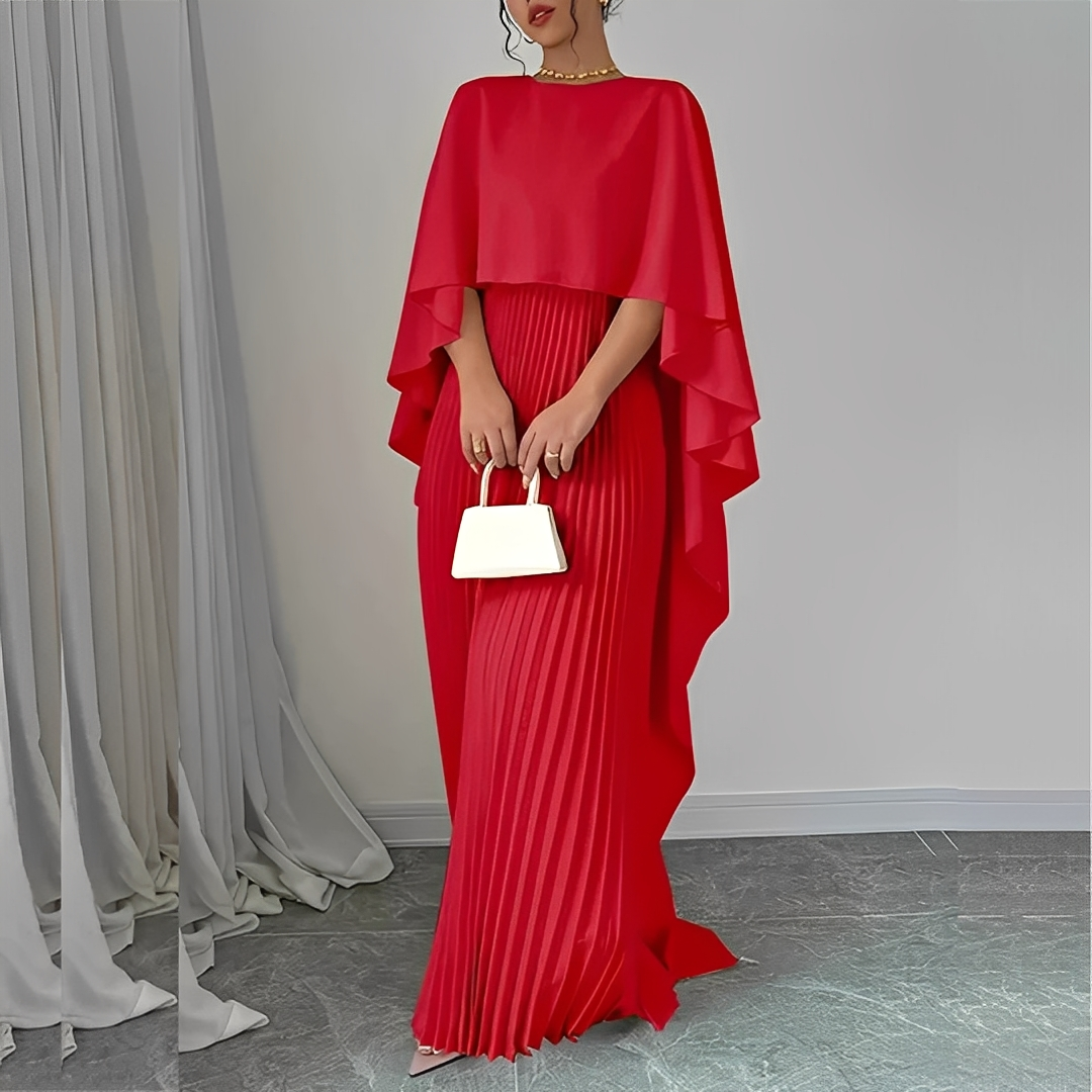 Marilou - Elegantní šaty s plisovanou pláštěnkou pro ženy