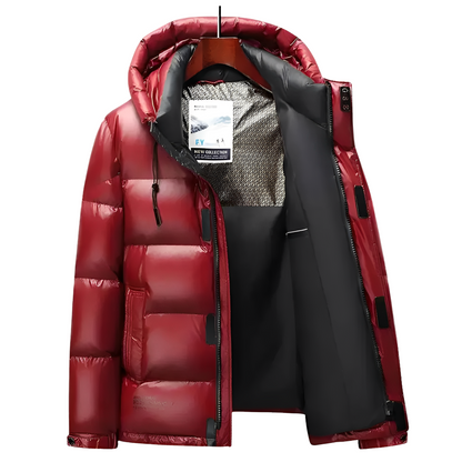 Harold - Pánský zimní péřový kabát s kapucí