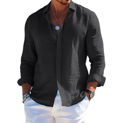 Félicien - Klasická pánská polokošile s dlouhými rukávy