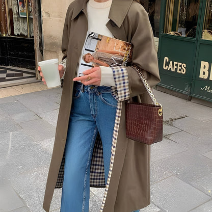 Connie - Moderní dlouhý dámský trenčkot