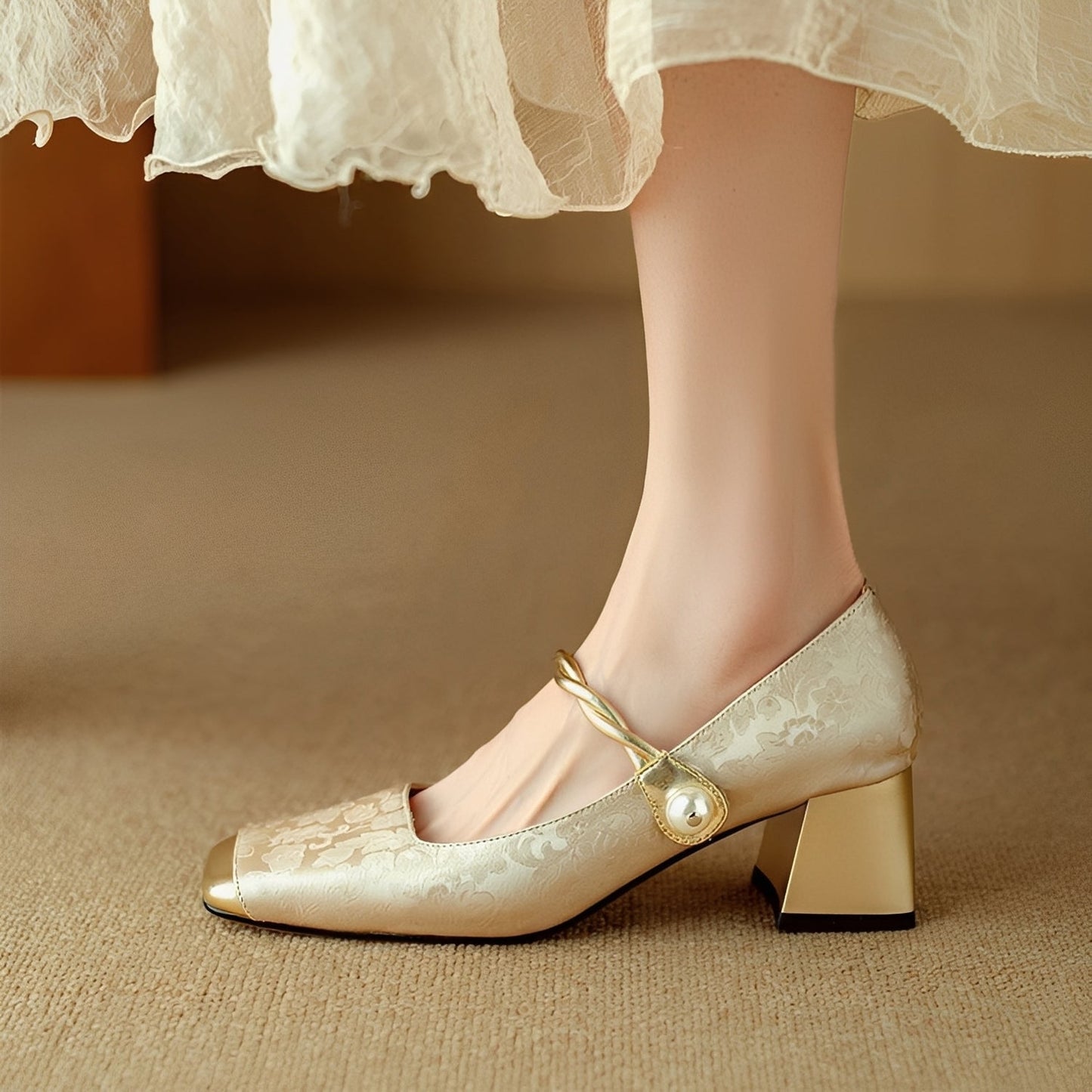 Rhonda - Luxusní stylové podpatky s embosovaným vzorem pro ženy