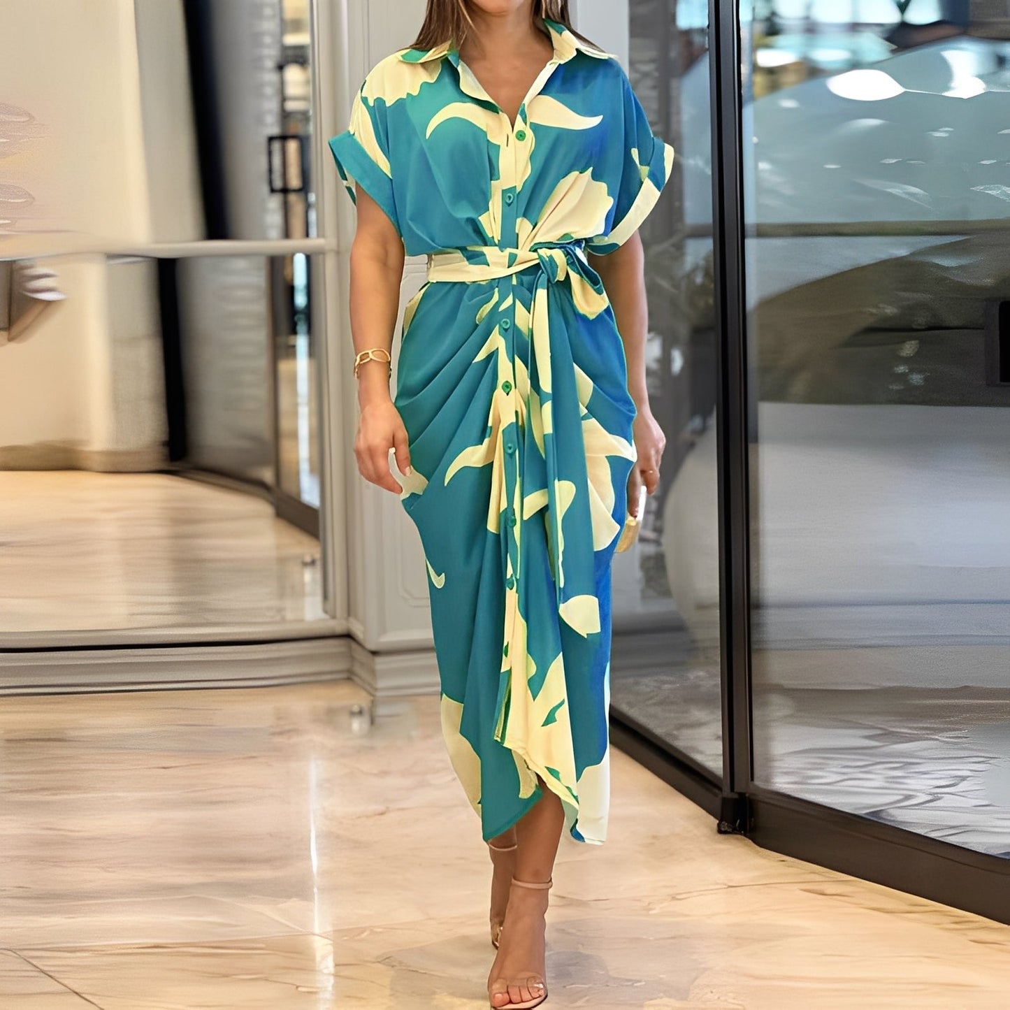 Charlène - Stylové knoflíkové šaty pro ženy