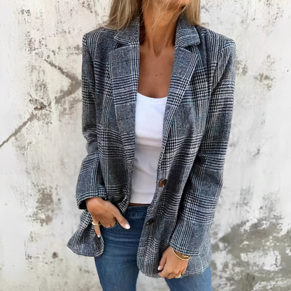 Ellen - Dámské formální sako s kostičkovaným vzorem