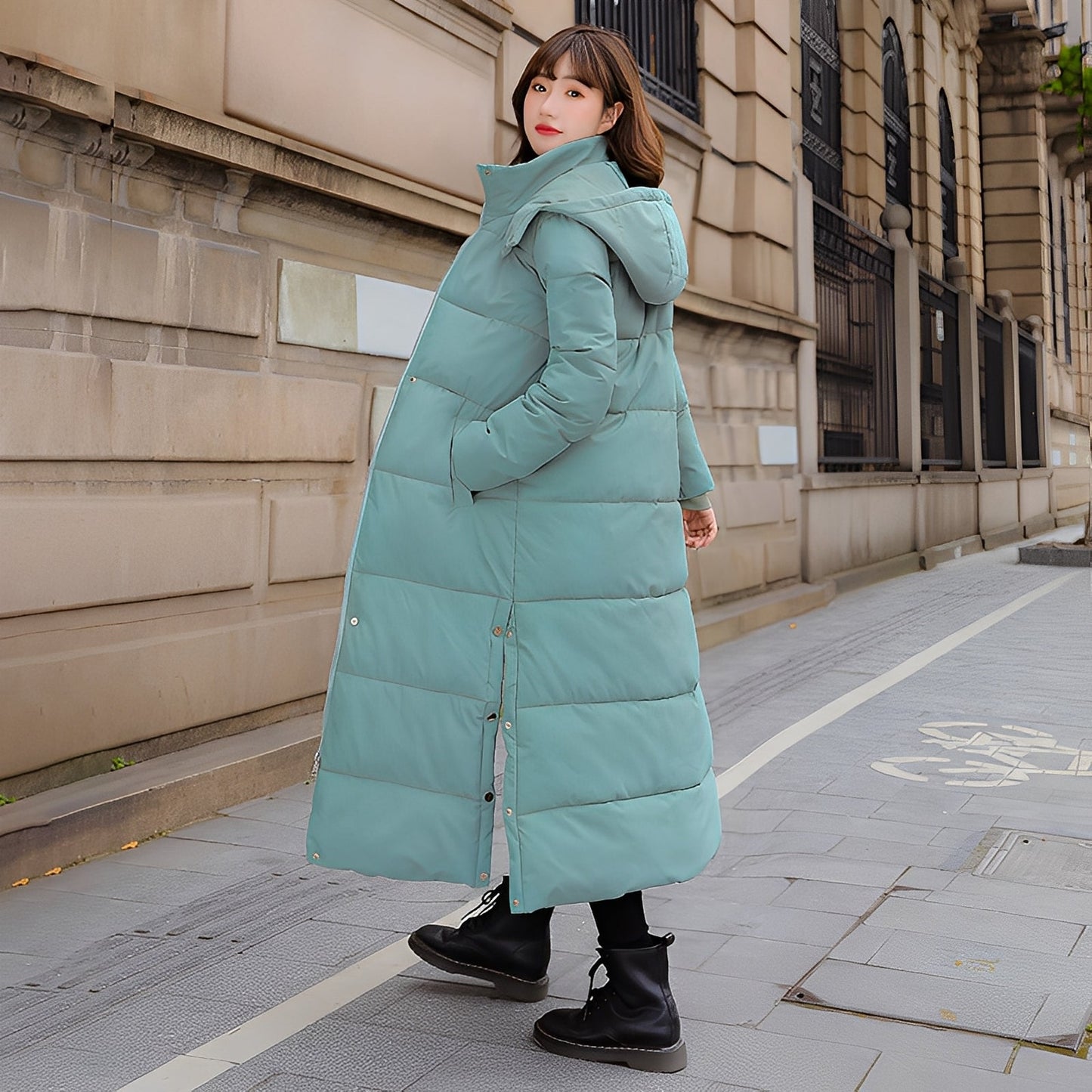 Maylis - Dámský dlouhý zimní prošívaný kabát