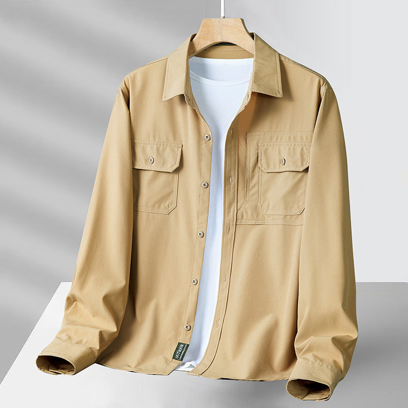 Philip - Pánská ležérní košile s dlouhými rukávy a kapsami