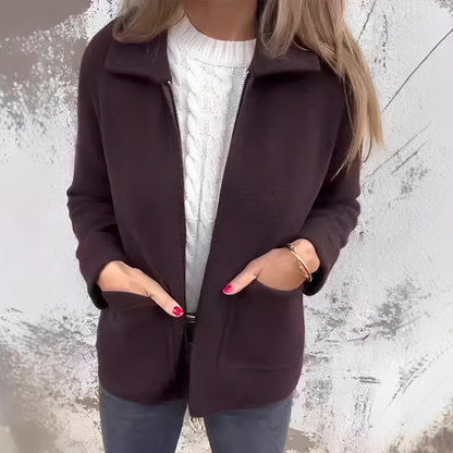 Abby - Elegantní, teplý kabát s kapsami pro ženy