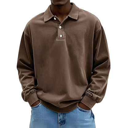 Chris - Klasické pevné pánské tričko s dlouhým rukávem