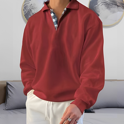 Colsen - Stylový pánský svetr s polovičním zipem