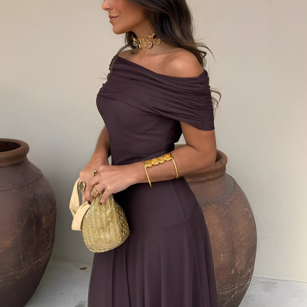 Eunice - Dámské elegantní dlouhé šaty z mesh