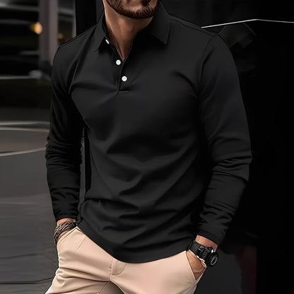 Deacon - Pánské polo tričko s dlouhými rukávy pro pohodlí